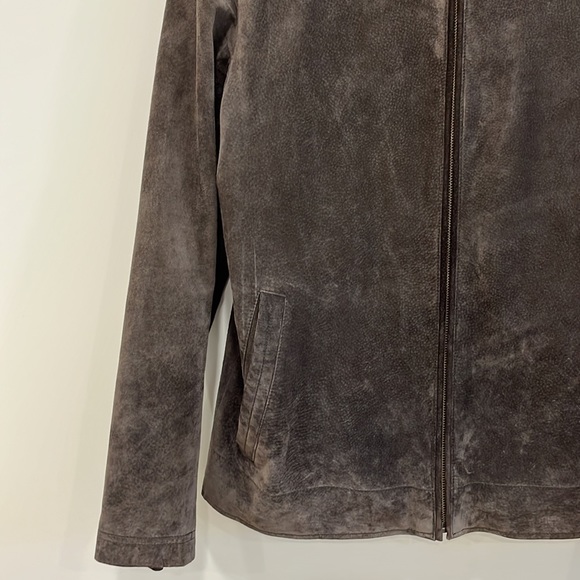 Calvin Klein brown suede leather jacket - Picture 3 of 7